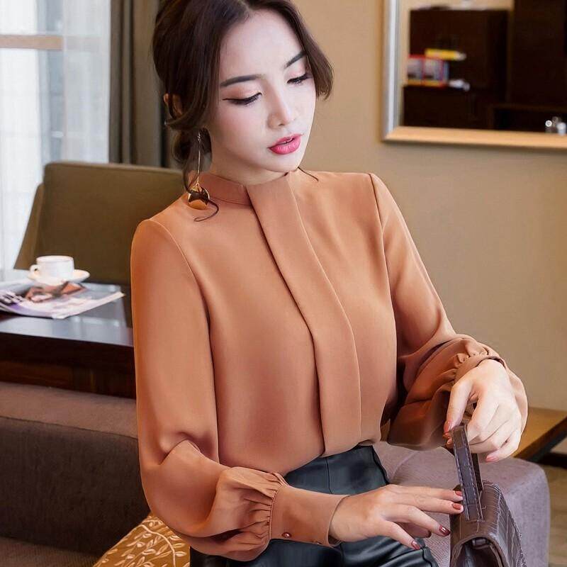 New Autumn Spring Tops Women Fashion Ladies Long Sleeve Shirts Casual Chiffon Blouse 2019 Work Wear Office