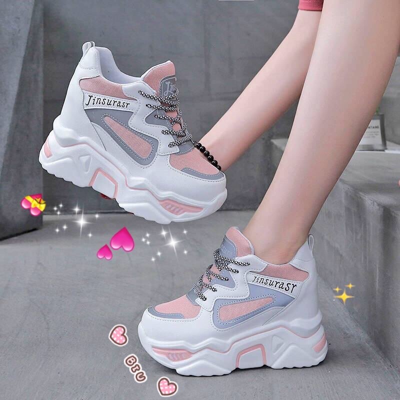 2021 New Women's Shoes Korean Fashion Thick-soled Sneakers Ins Increased Student Travel Shoes
