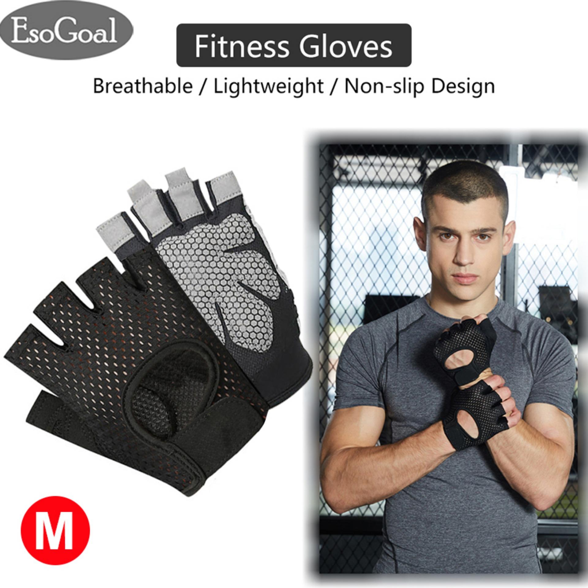 [Promotion!] EsoGoal Gym Fitness Gloves Breathable Fast-Drying Sports Gloves Half Finger Hand Protector Non-slip Silica Gel Grip Workout Gloves Weight Lifting for Women Men Bodybuilding
