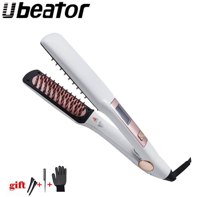 Professional LCD hair brush electric hair iron straightly hair straightener hair iron curly hair comb smoothly saloon household fast heating straightening tools