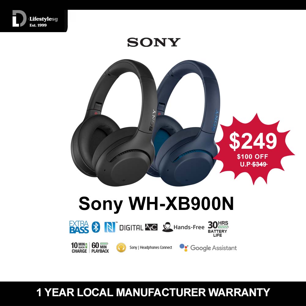 Sony WH-XB900N EXTRA BASS Wireless Noise Cancelling Headphone