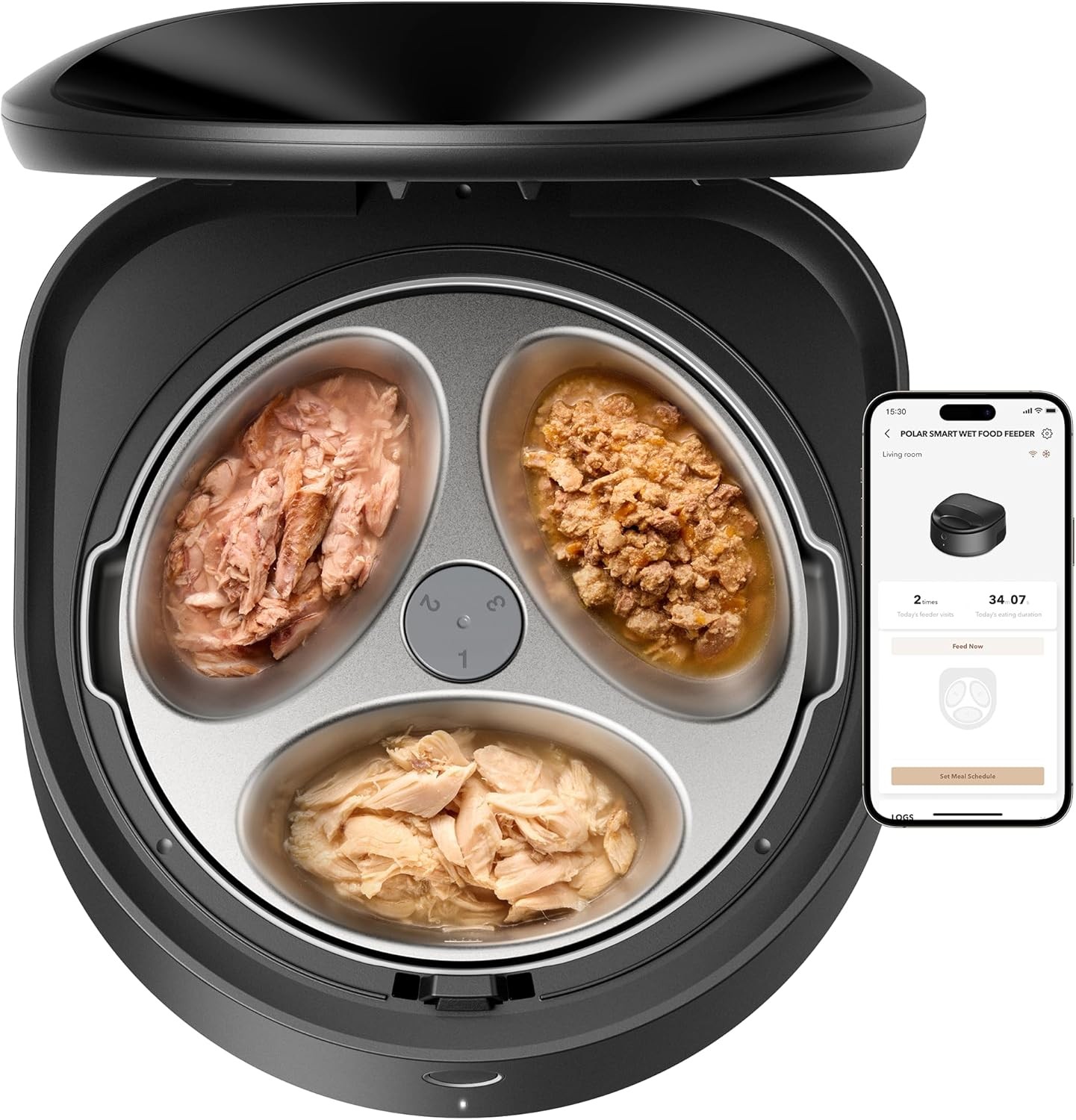 PETLIBRO Automatic Cat Feeder Wet Food with Stainless Steel Bowl Refrigerated Automatic Cat Feeder Semiconductor Cooling 3 Days of Fresh Meals App-Controlled Pet Food Dispenser Easy to Clean
